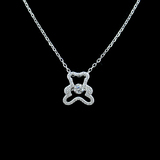 Silver Bear ShapedZircon Necklace