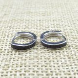 Silver Enamel Huggies