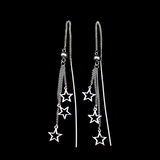 Silver Star Plain Earrings
