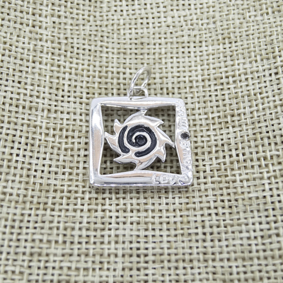 Silver Enamel Pendant