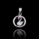 Silver Swan Zircon Pendant