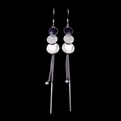 Silver Enamel Ear Stubs