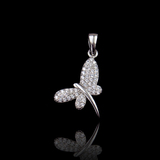 Silver Butterfly Zircon Pendant