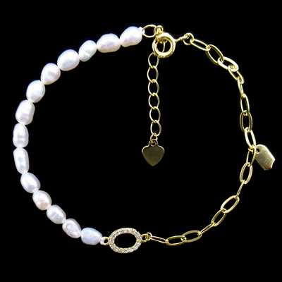 Silver Pearl Bracelet