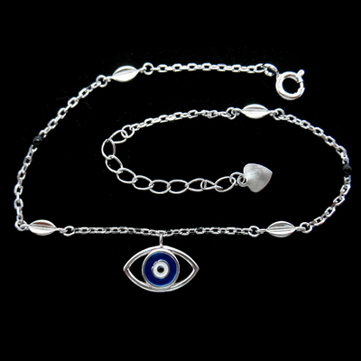 Silver Eye Shaped Plain Bracelet