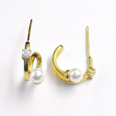 Silver Pearl Ear Stubs