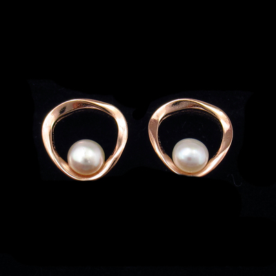 Silver Pearl Ear Stubs