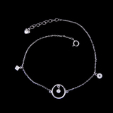 Silver Zircon Anklet