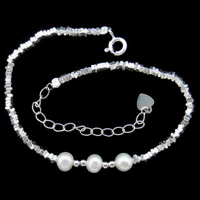 Silver Pearl Bracelet