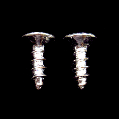 Silver Screw Shaped Plain Ear Stubs