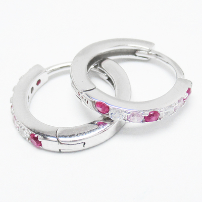 Silver Zircon Huggies