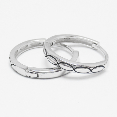 Silver Enamel Huggies