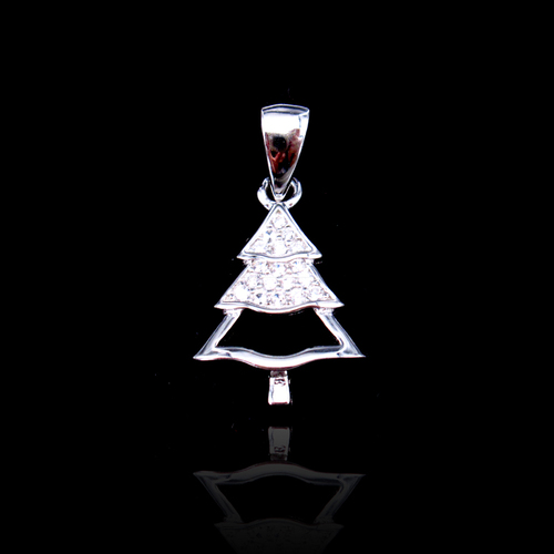 Silver Tree Zircon Pendant
