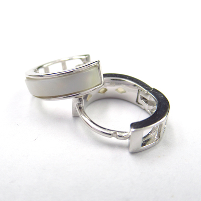 Silver Zircon Huggies