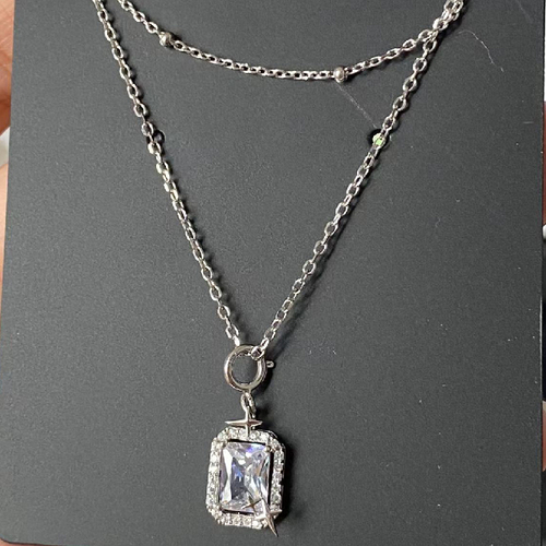 Sliver Star Shaped Zircon Necklace