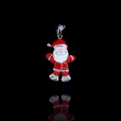 Silver Santa Claus Enamel Pendant