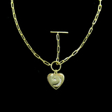 Silver Heart Shaped Zircon Necklace