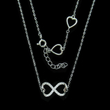 Silver Heart Shaped Zircon Necklace