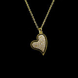 Silver Heart Shaped Enamel Necklace