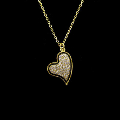 Silver Heart Shaped Enamel Necklace