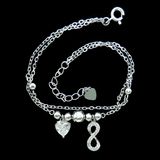 Silver Heart Shaped Zircon Bracelet