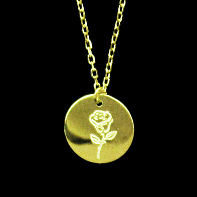 Silver Rose Shaped Plain Necklace