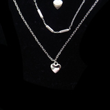 Silver Heart Shaped Plain Necklace