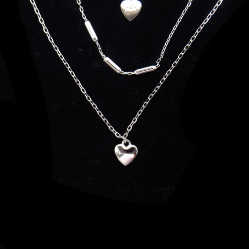 Silver Heart Shaped Plain Necklace