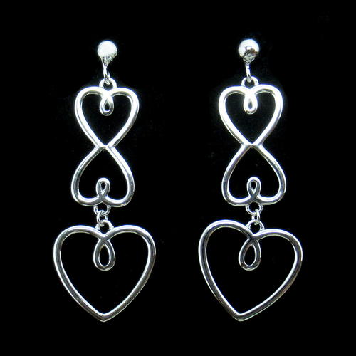 Silver Heart Shaped Plain Earrings