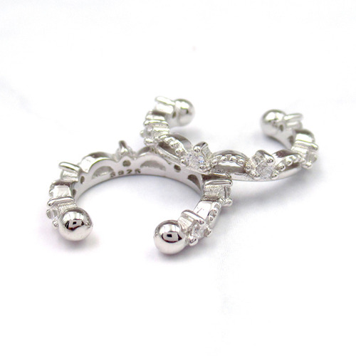 Silver Zircon Huggies