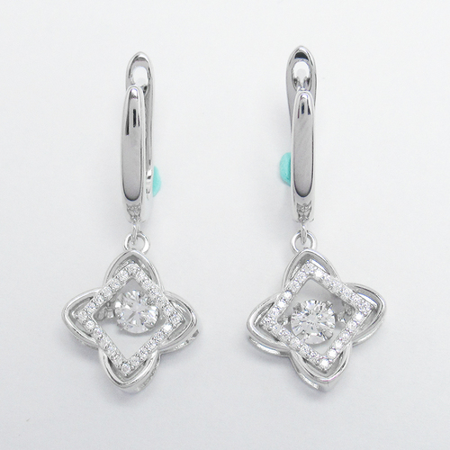 Silver Zircon Huggies