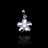 Silver Flower Zircon Pendant