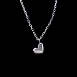 Silver Heart Shaped Plain Necklace