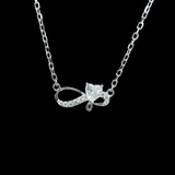 Silver Heart Shaped Zircon Necklace