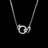 Silver Heart Shaped Zircon Necklace