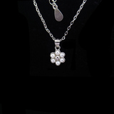 Silver Honeycomb Shaped Pearl Necklace