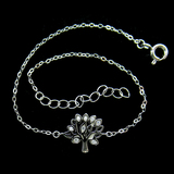 Silver Tree Shaped Zircon Bracelet