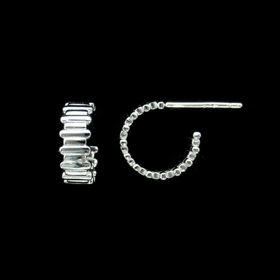 Silver Plain Ear Stubs