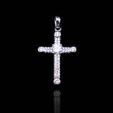 Silver Cross Zircon Pendant