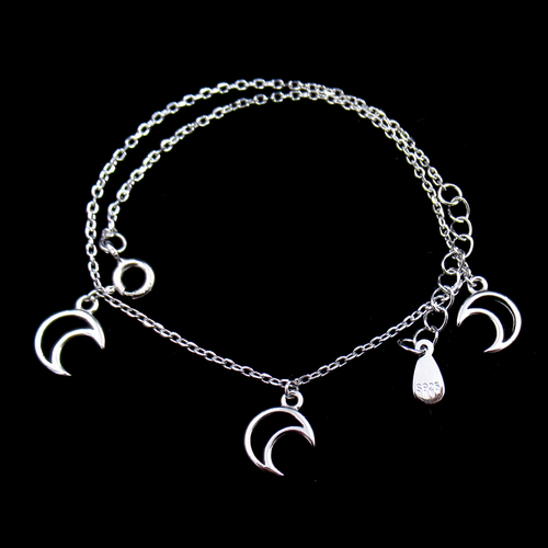 Silver Moon Plain Anklet