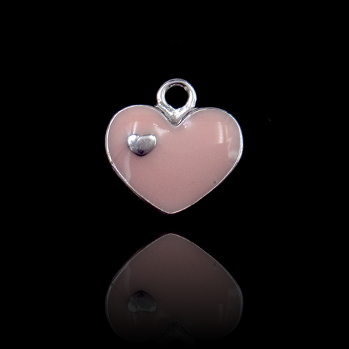 Silver Heart Enamel Pendant
