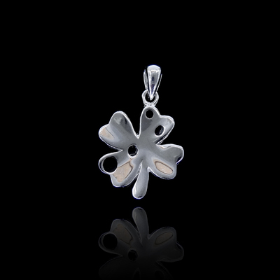 Silver Clover Enamel Pendant