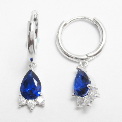 Silver Zircon Huggies