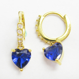 Silver Heart Shaped Zircon Huggies