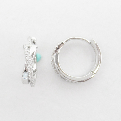 Silver Zircon Huggies