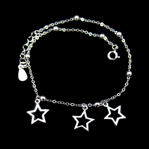 Silver Star Plain Anklet