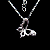 Butterfly Silver Zircon Necklace