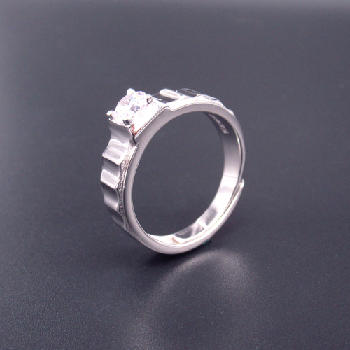 Silver Zircon Men Ring