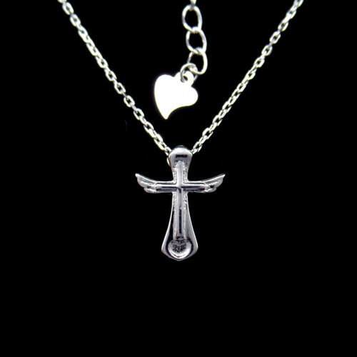 Silver Cross Plain Necklace