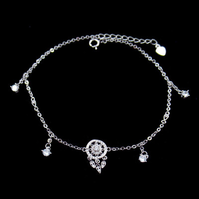 Silver Zircon Anklet